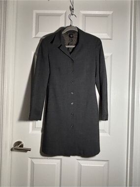 Vintage Guess Collection Gray Button Down Shirt Dress Blazer Jacket Dress Size 0